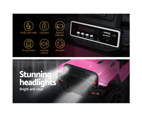 Rigo Kids Ride On Car Electric 12V Car Toys Jeep Battery Remote Control Pink