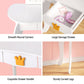 Keezi Kids Dressing Table Vanity Makeup Chair Set Wooden 3 Mirror Drawer White