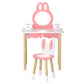 1 Set of Keezi Kids Dressing Table Wooden Bunny Pink