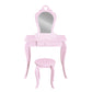 Keezi Kids Dressing Table Stool Set Vanity Mirror Princess Children Makeup Pink