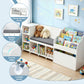 Keezi Kids Storage Unit Bookshelf Toy Box Organiser Bench Seat Cabinet 170cm White