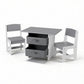 Keezi Kids Table and 2 Chairs Set Wooden Activity Table wit 2 Storage Drawers, Toddler Table and Chair Set for Children Drawing, Reading, Crafts, Eating, Grey