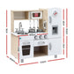 Keezi Kids Kitchen Play Set Wooden Pretend Toys Cooking Children Clock Beige