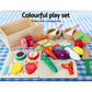 Keezi Kids Kitchen Play Set Wooden Pretend Toys Cooking Children Storage White