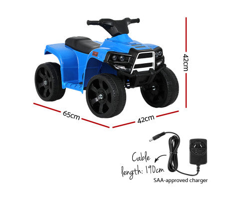 Rigo Kids Ride On ATV Quad Motorbike Car 4 Wheeler Electric Toys Battery Blue