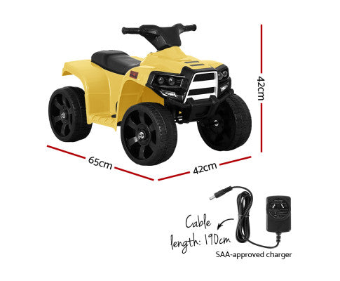 Rigo Kids Ride On ATV Quad Motorbike Car 4 Wheeler Electric Toys Battery Yellow