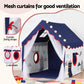Keezi Kids Play Tent Playhouse Castle with Floor Mat String Ball Light 134X103CM