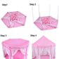 Princess Indoor Playhouse Toy Play Tent for Kids Toddlers with Mat Floor and Carry Bag (Pink)