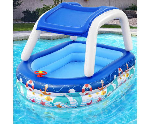 Baby inflatable pool with hot sale canopy