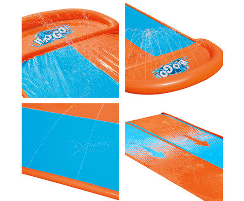 Bestway Inflatable Water Slip Slide Double Kids Splash Toy Outdoor Play 4.88M