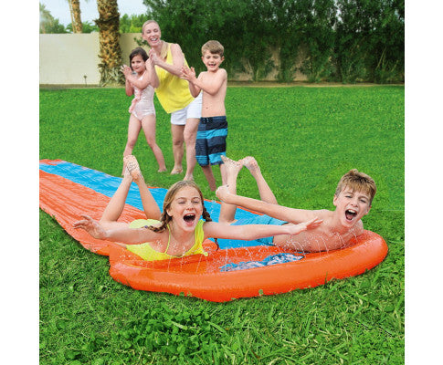 Bestway Inflatable Water Slip Slide Double Kids Splash Toy Outdoor Play 4.88M