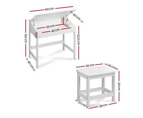 Keezi Kids Table Chairs Set Children Drawing Writing Desk Storage Toys Play