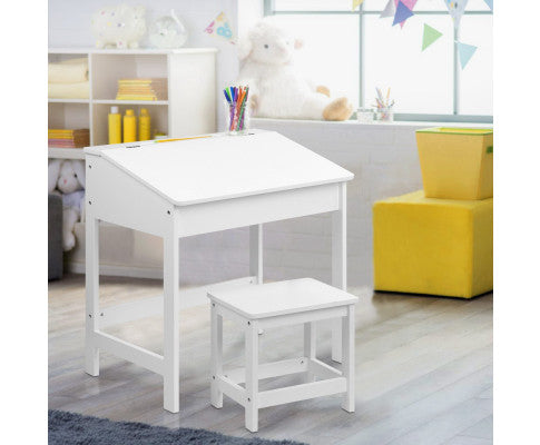 Keezi Kids Table Chairs Set Children Drawing Writing Desk Storage Toys Play