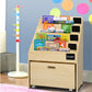 Keezi Kids Bookcase Childrens Bookshelf Organiser Storage Shelf Wooden Beige