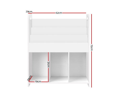 Keezi Kids Bookcase Childrens Bookshelf Display Cabinet Toys Storage Organizer