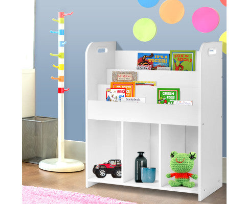 Keezi Kids Bookcase Childrens Bookshelf Display Cabinet Toys Storage Organizer