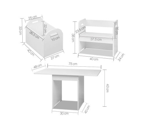 Keezi Kids Multi-function Table and Chair Hidden Storage Box Toy Activity Desk