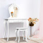 Keezi White Kids Vanity Dressing Table Stool Set Mirror Princess Children Makeup