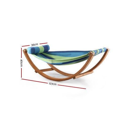 Keezi Kids Timber Hammock Bed Swing - Blue