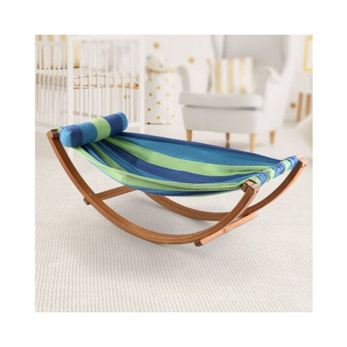 Keezi Kids Timber Hammock Bed Swing - Blue