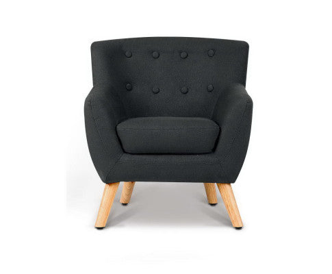 Keezi Kids Sofa Armchair Black Linen Lounge Nordic French Couch Children Room