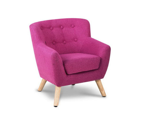 Keezi Kids Sofa Armchair Pink Linen Lounge Nordic French Couch Children Room