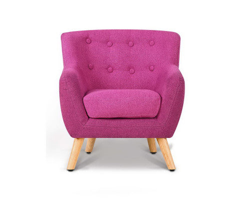 Keezi Kids Sofa Armchair Pink Linen Lounge Nordic French Couch Children Room