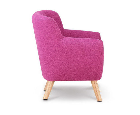 Keezi Kids Sofa Armchair Pink Linen Lounge Nordic French Couch Children Room