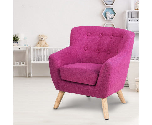 Keezi Kids Sofa Armchair Pink Linen Lounge Nordic French Couch Children Room