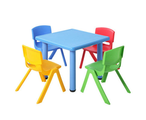 Keezi 5 Piece Kids Table and Chair Set - Blue