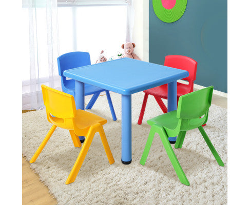 Keezi 5 Piece Kids Table and Chair Set - Blue