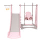 Keezi Kids Slide Swing Outdoor Playground Basketball Hoop Playset Indoor Pink