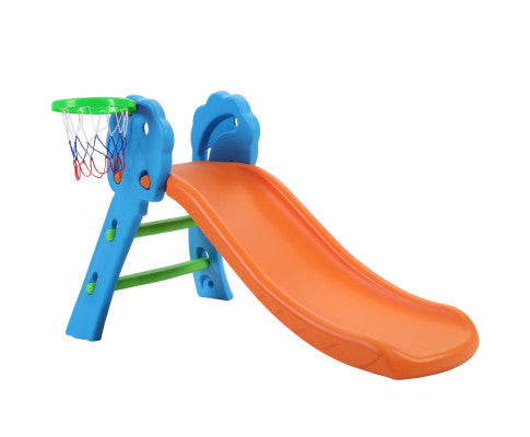 Keezi Kids Slide with Basketball Hoop Outdoor Indoor Playground Toddler Play