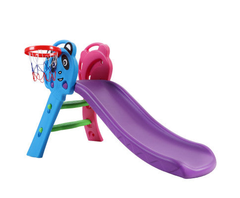 Keezi Kids Slide with Basketball Hoop Outdoor Indoor Playground Toddler Play