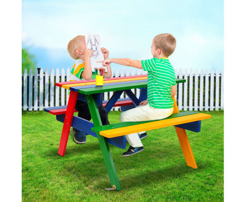 Keezi Kids Wooden Picnic Bench Set