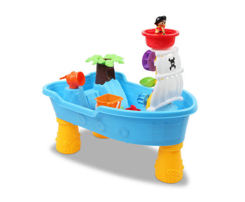 Kids Beach Sand and Water Toys Outdoor Table Pirate Ship Childrens Sandpit