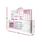 Keezi Kids Wooden Kitchen Play Set - White & Pink