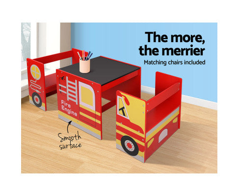 Keezi Kids Fire Truck Table & Chair Set