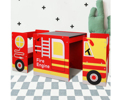 Keezi Kids Fire Truck Table & Chair Set