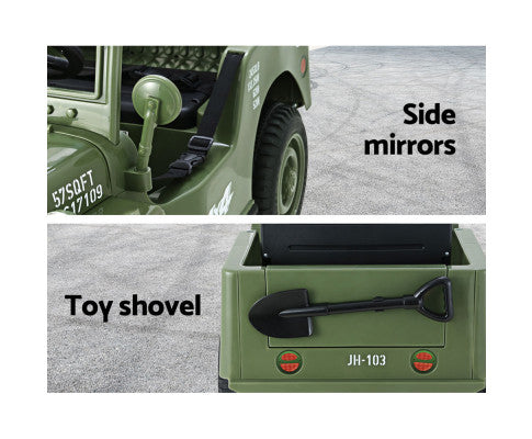 Rigo Kids Ride On Car Off Road Military Toy Cars 12V Olive