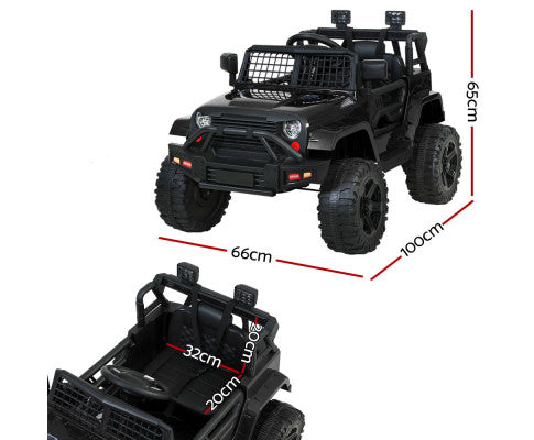 Rigo Kids Ride On Car Electric 12V Car Toys Jeep Battery Remote Control Black