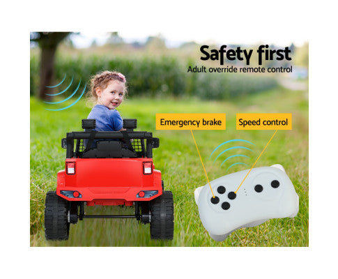 Rigo Kids Ride On Car Electric 12V Car Toys Jeep Battery Remote Control Red