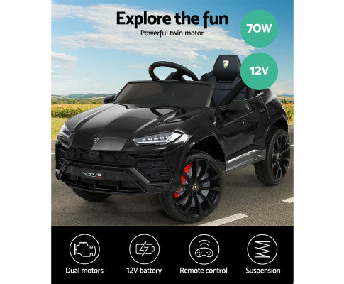 12V Electric Kids Ride On Toy Car Licensed Lamborghini URUS Remote Control Black