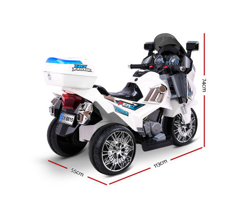 Rigo Kids Ride On Motorbike Motorcycle Car White