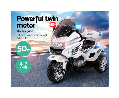 Rigo Kids Ride On Motorbike Motorcycle Car White