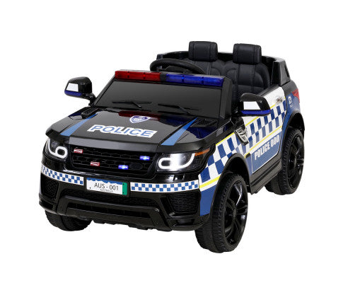 Rigo Kids Ride On Car Inspired Patrol Police Electric Powered Toy Cars Black