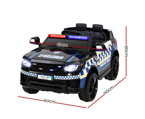 Rigo Kids Ride On Car Inspired Patrol Police Electric Powered Toy Cars Black