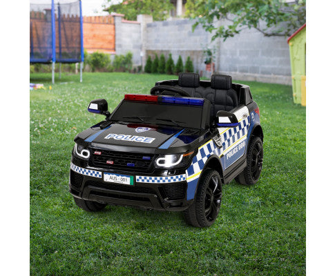 Rigo Kids Ride On Car Inspired Patrol Police Electric Powered Toy Cars Black