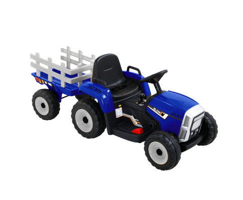 Rigo Ride On Car Tractor Toy Kids Electric Cars 12V Battery Child Toddlers Blue