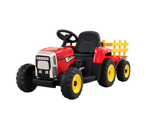 Rigo Ride On Car Tractor Toy Kids Electric Cars 12V Battery Child Toddlers Red